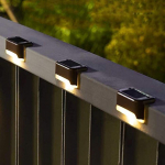 Lot de 4 lampes solaires dextrieur LED tanches pour escaliers marches clture cour terrasse et couleurs multiples Largeight