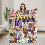 Hannah Montana Miley Stewart Tekk Naljakas TV Flanell Naljakas Pehme Visketekk Kodu Restorani Tekstiil Dekoor Reisimine 75x100cm 30x40in beige