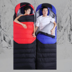 double layer zipper Envelope Sleeping Bag Suit Quilt Camping Warm Blanket 210*80cm punane