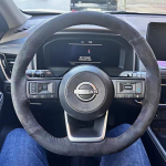 ization Car Steering Wheel Cover Accessories Hand Sewing Suede Leather Non-Slip For Nissan Qashqai J11 J10 Leaf X Trail Blue Thread