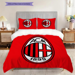 AC Milan Mustriga Voodipesu Tekikomplekt Tekikate Padjap&uuml;&uuml;r Kodu Kaunistus S&uuml;nnip&auml;evakingitus (1 * tekikott + 2 * padjap&uuml;&uuml;ri, ilma s&uuml;damikuta) 135x200cm red