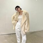 Winter Ins Fashion Girls Oversized gradient karusnahast mantel Naiste paksud soojad &uuml;ler&otilde;ivad kohev kunstkarusnahast jope XS kollane