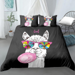 Alpaka tekikott King Queen suurus Kawaii taluloomade teemaline voodipesukomplekt Laste multikas laama alpaka 2/3 tk pol&uuml;ester tekkikate EU Single(135*200cm)3pcs