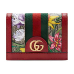 Gucci Ophidia Lilleline Prindi Logo Triip Web L&uuml;hike Klapp L&otilde;uend Ja Nahk Rahakott Kaardihoidja Naiste rahakott Eebenipuu Punane Mitmev&auml;rviline 523155-92YBC-8722 Box(Basic Set+Box)