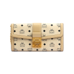 MCM Tracy Metalllogo Monogrammitr&uuml;kiga Kett-&otilde;larihm Kaetud L&otilde;uend ja Nahkdetailid Suur Crossbody-kott Naiste crossbody-kott Beež MYLDSXT01I8001 Basic Set (Bag+Dust Bag)