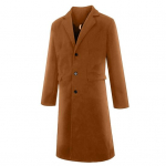 Meeste villane mantel rev, pikkade varrukatega n&ouml;&ouml;bid, keskpikk mantel, &uuml;hev&auml;rviline retrostiilis tuulejakk M tumepruun v&auml;rv