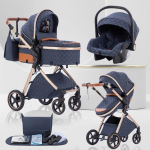 BAZARLAND30.Poussette 3 en 1 B&eacute;b&eacute; Combin&eacute;e Si&egrave;ge-Auto Nacelle Trio R&eacute;versible.Nouveau mod&eacute;le. BLEU