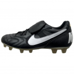 Nike Tiempo FG kindla pinnase libisemiskindlad kulumiskindlad jalgpallisaapad Unisex Must Valge 385396-017 40