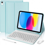 Klaviatuurikate iPad A16 jaoks (11 ) / iPad 10 2022 (10,9 ) Sinine PU Nahk Klaviatuuri + Hiire + Stylusega