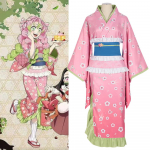 Demon Slayeri cosplay-riietus Kanroji Mitsuri kimono anime cosplay esinemisr&otilde;ivas 0056 S
