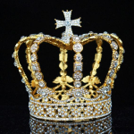 Crystal Vintage Royal Queen King Tiaras ja kroonid Meeste/naiste v&otilde;istlus ballile Diadem Juuksekaunistused Pulmajuuksed Ehted Aksessuaarid brown