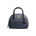 Coach Sydney 20 Klassikaline Monogramm T&otilde;mblukuga L&otilde;petatav L&otilde;uendist ja Nahast &Otilde;la Risti-keha Kott V&auml;ikesed Naiste k&auml;ekotid Tumesinine CH140-IMDEI Basic Set (Bag+Dust Bag)