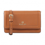 Michael Kors Jet Set Charm &Uuml;hev&auml;rviline Commuter Kirjalogo Klapp Nahast &Otilde;la Crossbody Kott V&auml;ike Naiste kotid Pruun 32S1GT9C5L-230 Basic Set (Bag+Dust Bag)