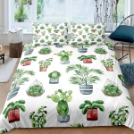 Roheline kaktuse udusulekomplekt Voodipesukomplekt 3-osaline tekikottide komplekt 135*200cm