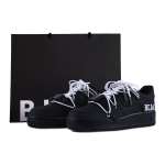 Nike Air Force 1 PU Abrasion Resistant Balance Low top Skateboard Shoes Unisex Black White CW2288-001(Team55-S-BOX) 36.5