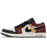Jordan Air Jordan 1 Good Things Will Happen Low top Vintage Basketball Shoes Men's Black Red White 553558-044(TeamA-) 45 black