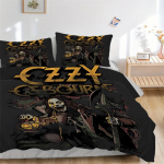 3 tk Ozzy Osbourne Tekikate Komplekt - Masinpestav, Sisaldab 1 Tekikatet ja 2 Padjap&uuml;&uuml;ri, T&auml;idiseta yy251022232 135x200cm