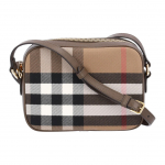 Burberry Vintage Check L&otilde;uend Nahast Kaamera Crossbody Kott Kuldse Riistvaraga Igap&auml;evaseks Kasutamiseks Basic Set (Bag+Dust Bag)