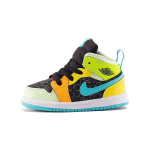 Jordan Air Jordan 1 Mid SE Libisemiskindel Polsterdus Keskmise k&otilde;rgusega V&auml;ikelaste Kingad Must Imiku ja V&auml;ikelapse BQ6933-037 19.5