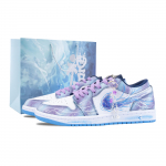 Jordan Air Jordan 1 Suve&ouml;&ouml; T&auml;ht Madalad Vintage Korvpallijalatsid Unisex Lilla Sinine 553558-404(Team836-) 42.5