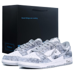 Nike Dunk Cushioning, Wear Resistant Low top Skateboard Shoes Unisex Black White Gray HF5441-105(Team1083-GBAG) 45 gray