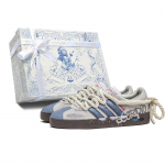 Adidas VL COURT 2.0 Da Vinci, Karbiga, Sinine Moodne Polsterdus Madal L&otilde;ige Rula Kingad Unisex Sinine Hall HQ1802(TeamM-S-BOX) 35⅔