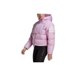 Adidas Kolme triibuga tr&uuml;kitud kapuutsiga l&uuml;hike pusa naistele Jakk Roosa HG3164 L