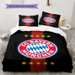 FC Bayern M&uuml;ncheni mustriga voodipesukomplekt Tekikate Padjap&uuml;&uuml;r Kodukaunistus Kingitus (1 * tekikott + 2 * padjap&uuml;&uuml;ri, ilma s&uuml;damikuta) 135x200cm