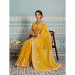 Kvaliteetne peokleit T&auml;hega Georgette Saree