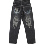 Meeste moodsed vabad pikad p&uuml;ksid hip-hop Jean Pant t&auml;navastiilis p&uuml;ksid, suur suurus 30-46 32 must