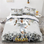2/3 tk tekikatte komplekt Ronaldo Iidol Jalgpallit&auml;ht 3D-prinditud tekikate teismelistele lastele poistele t&uuml;drukutele pehme voodikate lukuga 135x200cm