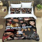 Tokio Hotel B&auml;nd Mugav Tekikate Padjap&uuml;&uuml;r Voodipesukomplekt Laste Magamistoa Kaunistus Kodutekstiil 70x133cm 3pcs