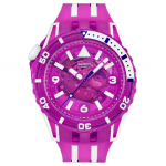 SWATCH SCUBAQUA seeria kvartsmehhanism 100 meetrit veekindel tumesinine teine kell 44 mm roosa sihver biosource materjalist korpus silikoonrihm SSCU09P100 merelaine