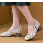 Elegantsed Keskmise Kontsaga Naiste Kingad Suvi S&uuml;gis Mood Pandlaga Rihm Vintage &Otilde;&otilde;nes Sandaalid Mugavad Libisemiskindlad Mary Jane Kingad 35