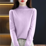 Naiste kudum Turtleneck Pikkade varrukatega Topp Vabaaja Mugav Pikkade varrukatega Pluus M lilla