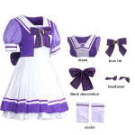 Anime Pretty Derby Uma Musume Cosplay Kost&uuml;&uuml;m Uma Musume Tokai Teio Cosplay Parukas Saba K&otilde;rv Kleit Naistele Halloweeni Peo Riietus L blue