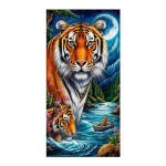 Metsatiger Suur Suurus Teemantmaal Uus Kollektsioon Metsloomad DIY T&auml;ispuur Kivist Tikand Mosaiik Ristpiste Komplektid Round drill 60x120cm