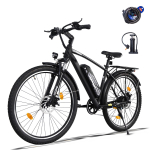 AVDL EU A31 T&auml;iskasvanute Elektrijalgratas 250W 36V 12.8Ah Liitiumaku 27.5 Tolli Linna Commuter E-ratas Igap&auml;evaseks Linnareisiks must