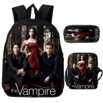 3 tk komplekt Seljakott The Vampire Diaries Laste koolikott &Otilde;lakotiga Platsikotid Koolikotid Poistele T&uuml;drukutele Kingitus gray
