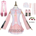 Roosa Cosplay Kost&uuml;&uuml;m Anime Esitusvormi &Uuml;likond Parukas Kevadine Sakura Kirsilille Juuksened Halloweeni R&otilde;ivad S white