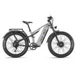 Shengmilo S600 PRO Elektrijalgratas, 2000W Kahekordne Mootor, 48V 25Ah Aku, 26x3.0 Paksud Rehvid, H&uuml;draulilised KettaPidurid, 7-k&auml;iguline E-jalgratas helehall v&auml;rv