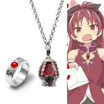 Anime Puella Magi Madoka Magica Cosplay Kaelakee Kaname Madoka Miki Sayaka Hingekivi Ripats Kaelakee S&otilde;rmuste Komplekt Moodsad Ehted Sakura Kyoko beige
