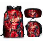 Deadpool 3-osaline &otilde;pilase seljakotikomplekt Armas pliiatsitops Kaasaskantav Vabaaja Uus Deadpooli kottikomplekt 3pcs