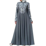 Moslemitest naiste pikkade varrukatega Abaya kleit, krae, lilleline Swing Kaftan Maxi kleidid XL