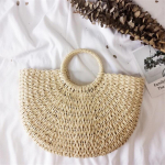 Naiste k&auml;sitsi kootud suvised rannareisikotid Naiste pealisk&auml;epidemega k&auml;ekotid &otilde;led populaarsed 40*10*25cm beež