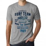 Meeste vintage tees&auml;rk Graafiline T-s&auml;rk Surf Team 1969 Grey Marl XS kanarbiku halli v&auml;rvi