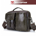 BULLCAPTAIN Uus ehtsast nahast meeste p&otilde;ikkott meeste portfell Messenger kott vabaaja &auml;riportfell Stiilis meeste &otilde;lakott roheline