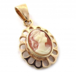 Les Tr&eacute;sors De Lily [D3328] - kullatud ripats  Ch&egrave;re Camee  oranž/kuldne oranž - 15x14 mm oranž