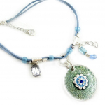 Les Tr&eacute;sors De Lily [E1713] - Collier Cr&eacute;ateur 'Myosotis' Bleu sinine