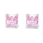 Les Tr&eacute;sors De Lily [G5557] - Boucles Argent 'Essentiel' rose argent&eacute; (rhodi&eacute;) - 4 mm Heleroosa
